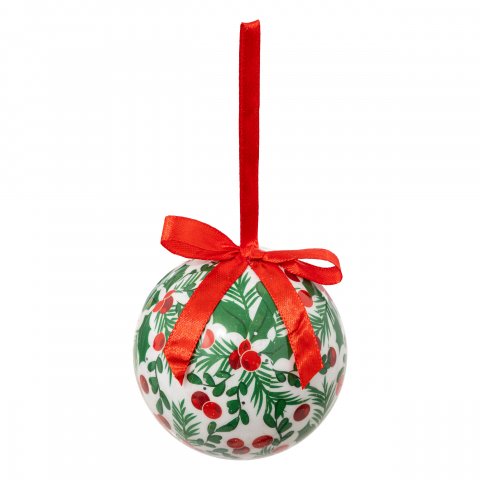 BOULE DE NOEL PAPIER IMPR 75MM VERT HOUX