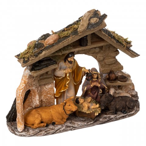 CRECHE DE NOEL 5S SEIMI RESINE 25X20CM