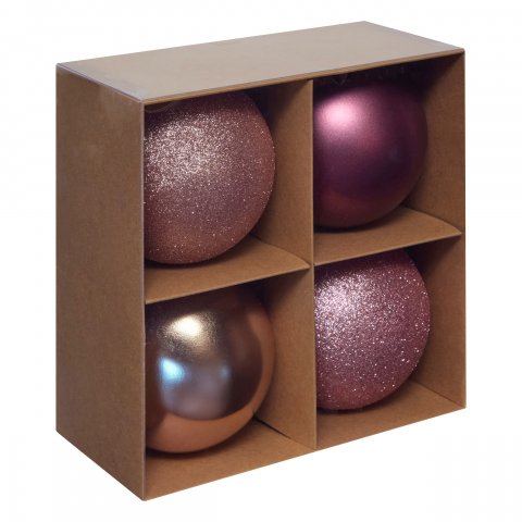 BOULE DE NOEL 100MM X4 ROSE SVEA