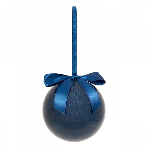 BOULE DE NOEL PAPIER UNIE BLEU 90MM