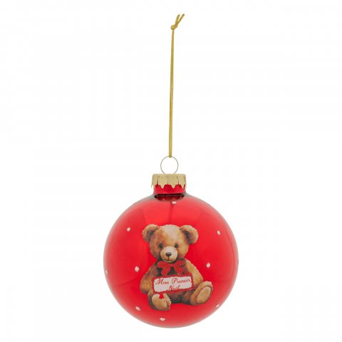 BOULE DE NOEL VERRE 80MM MPN OURS RGE