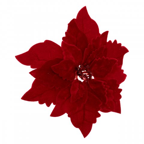 SUJET DE NOEL POINSETTIA VELOURS RG 24CM
