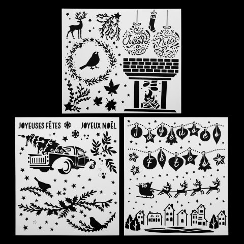 POCHOIR DE NOEL X3 42X37 CM