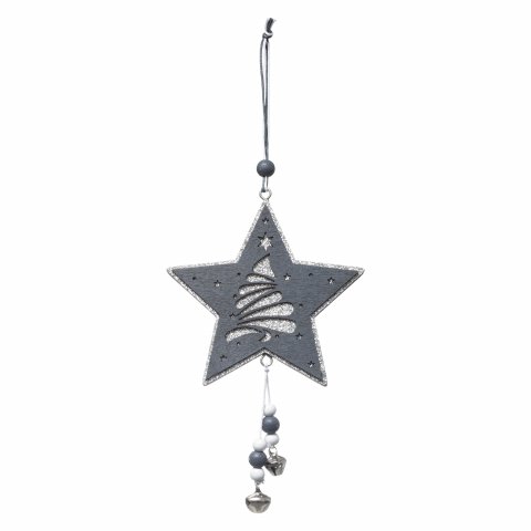 SUJET DE NOEL BOIS ETOILE SAP GR CLOCHE